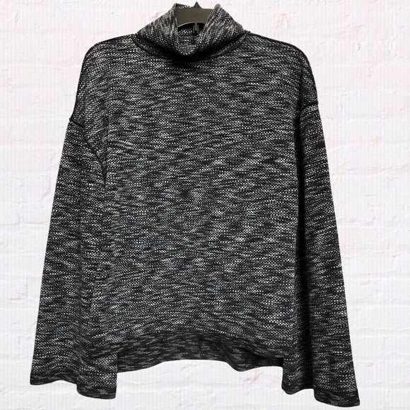 We The Free People Sweater Womens Small Black Sunny Days Turtleneck Bell Sleeve - Picture 1 of 14